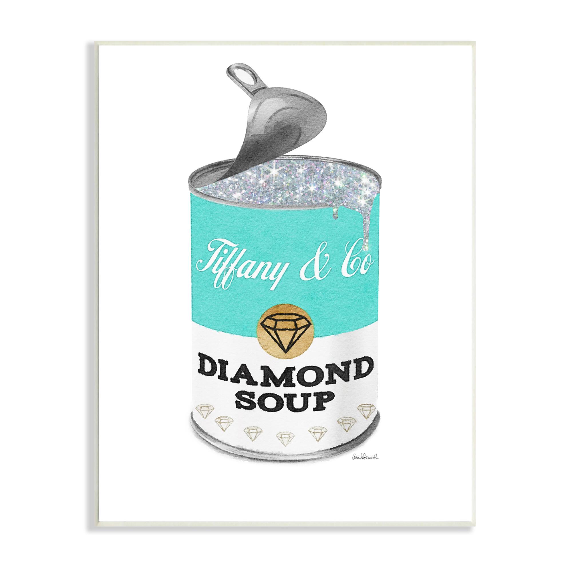 Stupell Industries Blue Pop Fashion Condensed Soup Glam Open Lid Wall Plaque